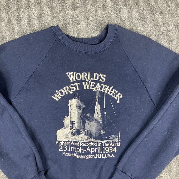 Fruit of the Loom Other - Fruit of the Loom Sweatshirt Mens M Navy Blue Graphic Mount Washington USA VTG